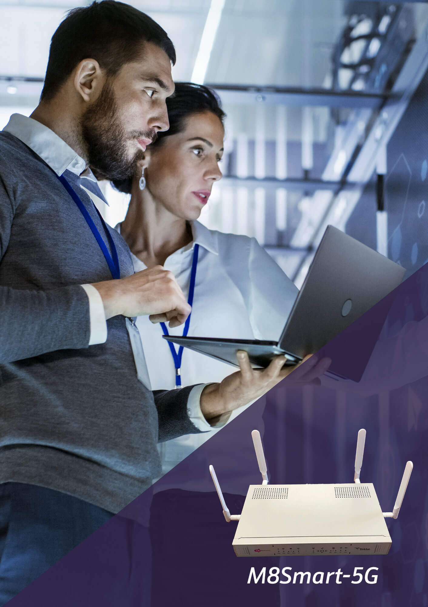 Teldat M8Smart-5G router with 5G SA, NSA, DSS, ZTP, plus SD-WAN connectivity. 5G FWA for Enterprise