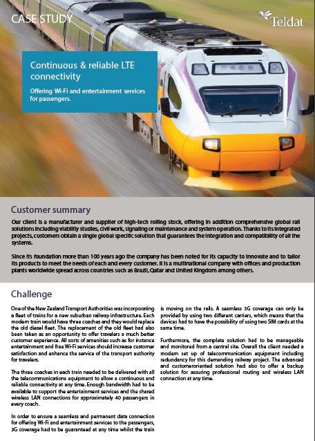 LTE y Wi-Fi en Trenes lte,wi fi,trenes,sim dual,teldat